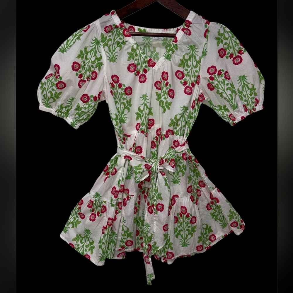 Mudpie Audra V-Neck Dress 100% Cotton size L